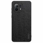 For Xiaomi Mi 11 Tree Bark Leather Shockproof Phone Case(Black) - 1