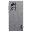 For Xiaomi 12 Pro Tree Bark Leather Shockproof Phone Case(Grey) - 1