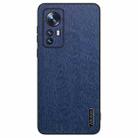 For Xiaomi 12 Tree Bark Leather Shockproof Phone Case(Blue) - 1