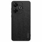 For Xiaomi Redmi 13 4G Tree Bark Leather Shockproof Phone Case(Black) - 1