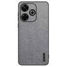 For Xiaomi Redmi 13 4G Tree Bark Leather Shockproof Phone Case(Grey) - 1