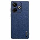 For Xiaomi Redmi 13 4G Tree Bark Leather Shockproof Phone Case(Blue) - 1
