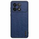 For Xiaomi Redmi K70E Tree Bark Leather Shockproof Phone Case(Blue) - 1