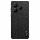 For Xiaomi Redmi Note 14 5G Tree Bark Leather Shockproof Phone Case(Black) - 1