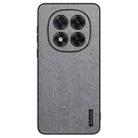 For Xiaomi Redmi Note 14 Pro 5G Tree Bark Leather Shockproof Phone Case(Grey) - 1