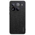 For Xiaomi 15 Pro Tree Bark Leather Shockproof Phone Case(Black) - 1