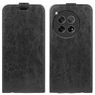 For OnePlus 12 R64 Texture Single Vertical Flip Leather Phone Case(Black) - 1