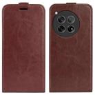 For OnePlus 12 R64 Texture Single Vertical Flip Leather Phone Case(Brown) - 1
