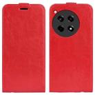 For OnePlus 12R R64 Texture Single Vertical Flip Leather Phone Case(Red) - 1