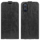 For OnePlus Nord CE4 Lite 5G R64 Texture Single Vertical Flip Leather Phone Case(Black) - 1