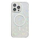 For iPhone 14 Pro Max Laser Love MagSafe TPU Phone Case(Transparent) - 1