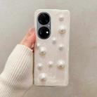 For Huawei P50 Pro Cream Gum Decoden TPU Phone Case(Pearl) - 1