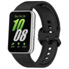For Samsung Galaxy Fit 3 Solid Color Colorful Buckle Silicone Watch Band(Black) - 1