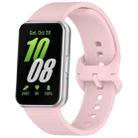 For Samsung Galaxy Fit 3 Solid Color Colorful Buckle Silicone Watch Band(Pink) - 1