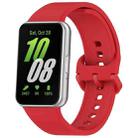 For Samsung Galaxy Fit 3 Solid Color Colorful Buckle Silicone Watch Band(Red) - 1