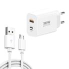 PD30W USB-C / Type-C + 8 Pin + USB Charger with USB to Micro USB Data Cable(EU Plug) - 1