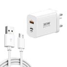 PD30W USB-C / Type-C + 8 Pin + USB Charger with USB to Micro USB Data Cable(UK Plug) - 1