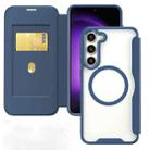For Samsung Galaxy S24+ 5G MagSafe RFID Blocking Adsorption Flip Leather Phone Case(Blue) - 1
