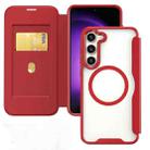 For Samsung Galaxy S24+ 5G MagSafe RFID Blocking Adsorption Flip Leather Phone Case(Red) - 1