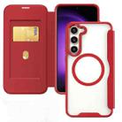 For Samsung Galaxy S24 5G MagSafe RFID Blocking Adsorption Flip Leather Phone Case(Red) - 1