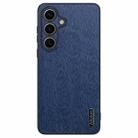 For Samsung Galaxy S23 FE 5G Tree Bark Leather Shockproof Phone Case(Blue) - 1