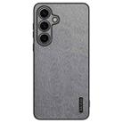 For Samsung Galaxy S23 FE 5G Tree Bark Leather Shockproof Phone Case(Grey) - 1