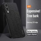 For Samsung Galaxy S25 Edge 5G Tree Bark Leather Shockproof Phone Case(Black) - 3