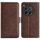 For OnePlus 12 Dual-side Magnetic Buckle Horizontal Flip Leather Phone Case(Brown) - 1