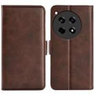 For OnePlus 12R Dual-side Magnetic Buckle Horizontal Flip Leather Phone Case(Brown) - 1