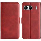 For OnePlus Nord 4 Dual-side Magnetic Buckle Horizontal Flip Leather Phone Case(Red) - 1