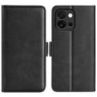 For OnePlus 13T Dual-side Magnetic Buckle Horizontal Flip Leather Phone Case(Black) - 1