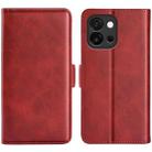 For OnePlus 13T Dual-side Magnetic Buckle Horizontal Flip Leather Phone Case(Red) - 1