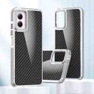 For Motorola Moto G Play 2024 Dual-Color Carbon Fiber Acrylic Hybrid TPU Phone Case(Grey) - 1