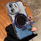 For iPhone 12 MagSafe Rhinestone Mirror Glitter TPU Phone Case(Sierra Blue) - 1