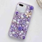 For iPhone 7 Plus / 8 Plus Rose Hand-set Diamond PC Phone Case(Purple) - 1