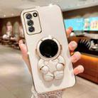 For Samsung Galaxy A03s Embrace Stars Electroplating Astronaut Holder Phone Case(White) - 1