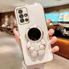 For Samsung Galaxy M51 Embrace Stars Electroplating Astronaut Holder Phone Case(White) - 1