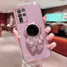 For Samsung Galaxy S20 Ultra Embrace Stars Electroplating Astronaut Holder Phone Case(Purple) - 1
