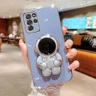 For Samsung Galaxy S20+ Embrace Stars Electroplating Astronaut Holder Phone Case(Blue) - 1