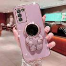 For Samsung Galaxy S20 Embrace Stars Electroplating Astronaut Holder Phone Case(Purple) - 1