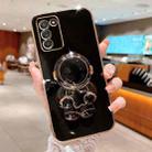 For Samsung Galaxy S20 Embrace Stars Electroplating Astronaut Holder Phone Case(Black) - 1