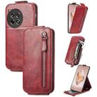 For OnePlus Ace 3 Zipper Wallet Vertical Flip Leather Phone Case(Red) - 1