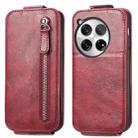 For OnePlus 12 Zipper Wallet Vertical Flip Leather Phone Case(Red) - 1