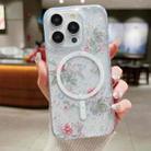 For iPhone 15 Pro Spring Garden MagSafe TPU Phone Case(F04 French Flowers) - 1