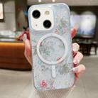For iPhone 15 Plus Spring Garden MagSafe TPU Phone Case(F04 French Flowers) - 1
