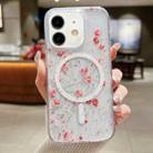 For iPhone 12 / 12 Pro Spring Garden MagSafe TPU Phone Case(F03 Red Plum) - 1