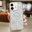 For iPhone 12 / 12 Pro Spring Garden MagSafe TPU Phone Case(F06 Blue White Flowers) - 1
