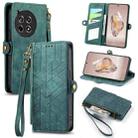 For OnePlus Ace 3 Geometric Zipper Wallet Side Buckle Leather Phone Case(Green) - 1