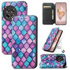 For OnePlus Ace 3 CaseNeo Colorful Magnetic Leather Phone Case(Purple Scales) - 1