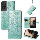 For TCL 40 NXTpaper 5G Cat and Dog Embossed Leather Phone Case(Green) - 1